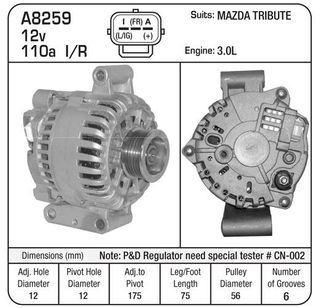 ALT  TRIBUTE FORD ESCAPE LRC REG PAD MT