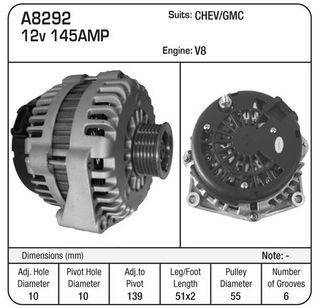 ALT DELCO 145A GM V8 LT TRUCK  2000-2005