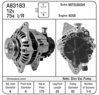 ALT.MIT 12V I/R I/F VACPMP 4D56