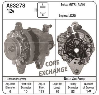 ALTERNATOR MITSI LD20 12V VACP