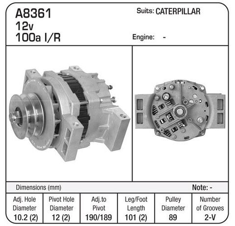 ALT DELCO QUAD MOUNT 12V 120A
