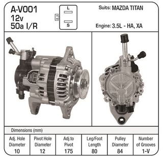 ALT 12V 50A TRADER/TITAN L&S
