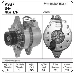 ALTERNATOR SUIT NISSAN 24V 40A