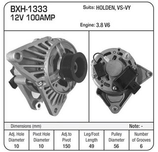 ALT 12V 100A SUIT HOLDEN 3.8 V6 VS-VY