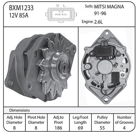 ALT BOSCH 12V 85A MITSI MAGNA