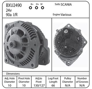 BOSCH ALT 24V 90A SUIT SCANIA