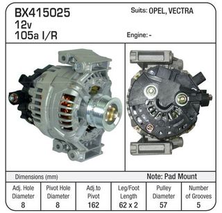 ALT, VECTRA PAD MNT,FIX PULLEY