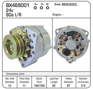 ALTERNATOR 24V BOSCH TRUCK MERC/ SCANIA
