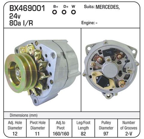ALTERNATOR 24V BOSCH TRUCK MERC/ SCANIA