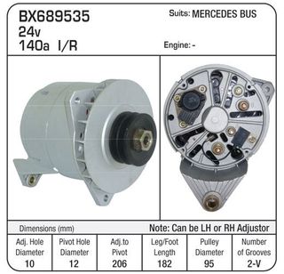 MERCEDES BUS ALTERNATOR 24V 140A  I/R T1 SERIES