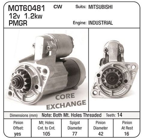 STARTER 12V MITSI IND 14TH