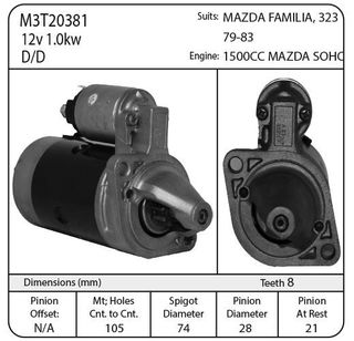STARTER MITSI SUIT 80S MAZDA 323 D/D