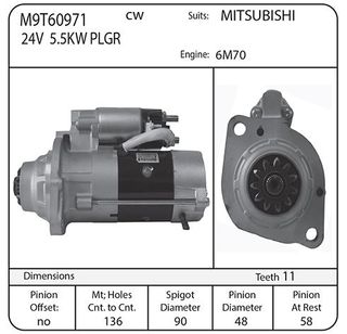 STR, MITSI 6M70 5.5 KW PLANETRY OE