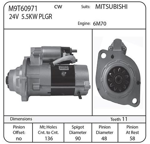 STR, MITSI 6M70 5.5 KW PLANETRY OE
