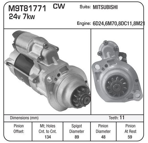 Starter 24v  Fuso 6D24/6M70 PLANETRY
