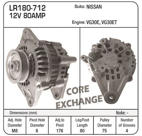 ALT NISSAN 12V 80A
