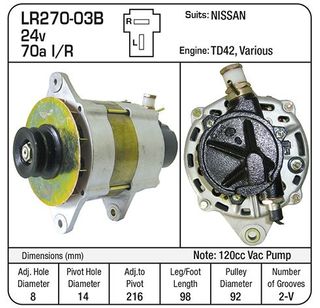 ALT 24V 70A LARGE PUMP CORE EXCHANGE