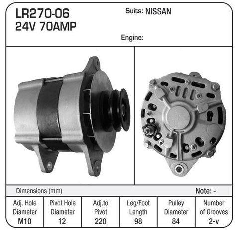 ALTERNATOR 24V 70A