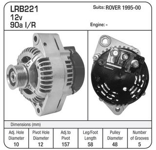 ALTERNATOR SUIT ROVER90A 95\2000