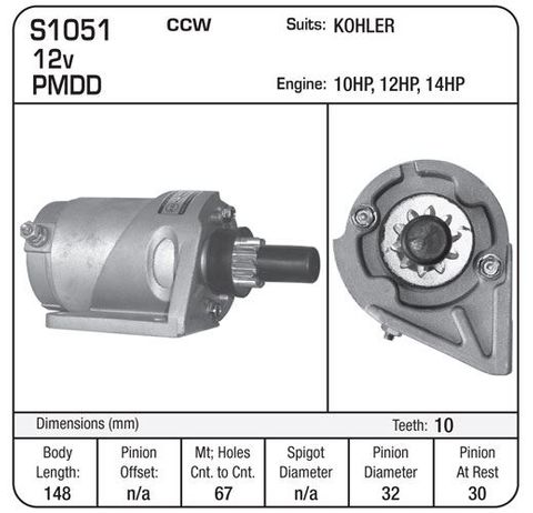 STR KOHLER 10 12 14HP