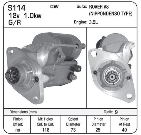 STARTER G/R SUIT ROVER V8