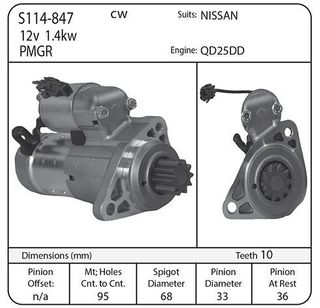 STR 12V 1.4KW NISSAN VQ25DD,VQ30 VQ35