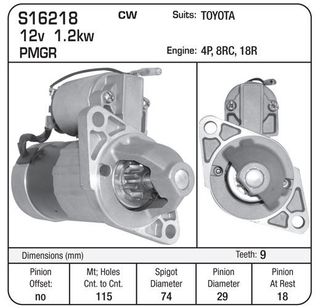 STARTER P/E TOYOTA 4P 8RC 18R