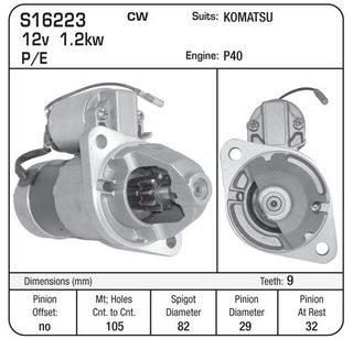 STARTER 12V P/E KOMATSU P40