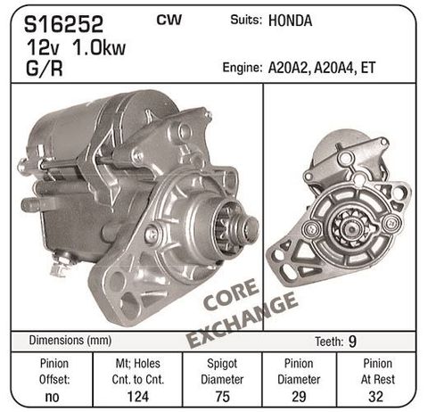 STARTER HONDA G/R WO/THREAD