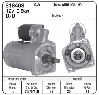 STARTER AUDI 81-1990
