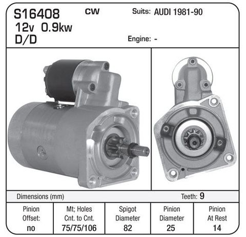 STARTER AUDI 81-1990