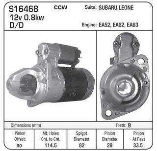 STARTER SUBARU CCW P/E