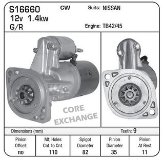 STR  HIT G/R 12V 9TH 35MM TB42 NISSAN