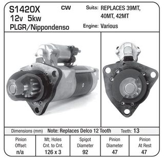 ND PMGR STR 12V 5.0KW RPL 12TH DELCO