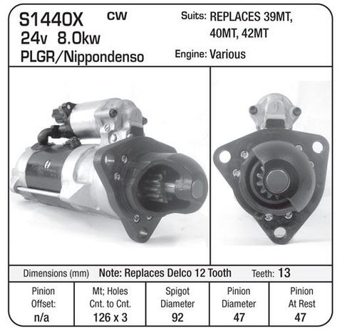 ND  STR 24V 8.0KW PLNTRY REP 12TH