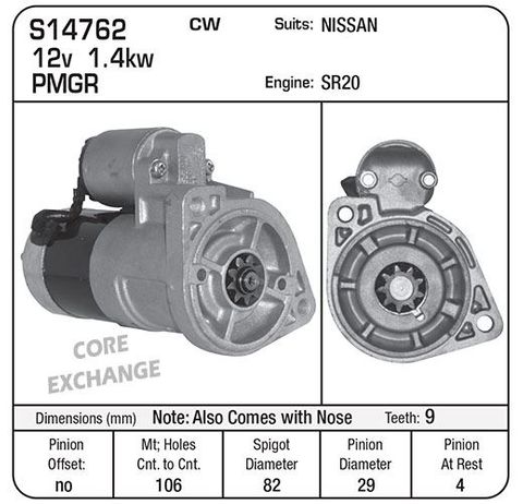STARTER SR20 SERENA (NO NOSE)