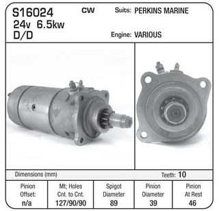 STARTER 24V 10TH CA45 CW INS EARTH