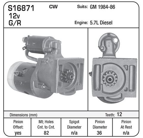 STR GM 5.7L DIESEL 1984-86