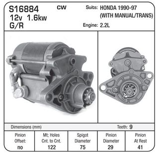 STARTER HONDA W/MT 90-97