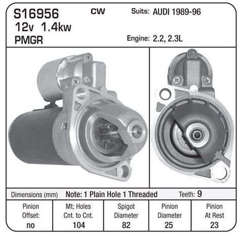 STARTER 12V AUDI BMW PMGR