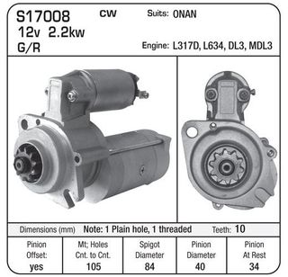 STARTER ONAN 12V G/R