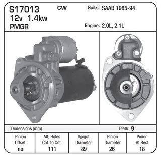 STARTER BOSCH PMGR SAAB 85-94