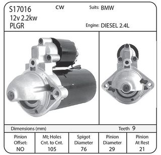 STARTER BMW DIESEL 2.2L PLGR
