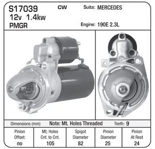 STARTER 12V PMGR MERCEDES