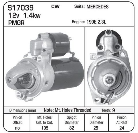STARTER 12V PMGR MERCEDES