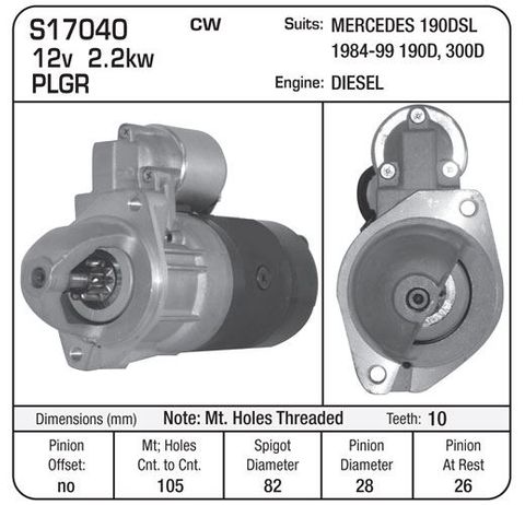 STR - MERC,SANYONG DAEWOO DSL 2.2KW