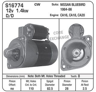 STARTER NISSAN CA18-20