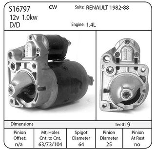 STARTER RENAULT 19, CLIO, ETC