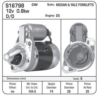 STARTER YALE FORKLIFT 8TH D/D