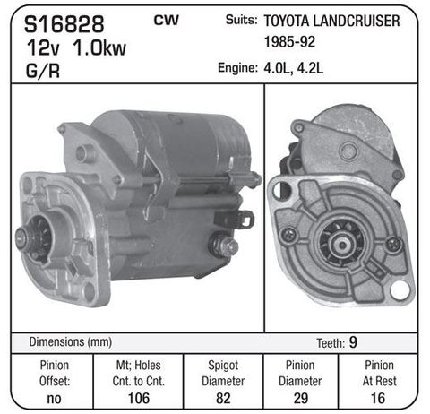 STARTER G/R SUIT LANDCRUISER FJ45